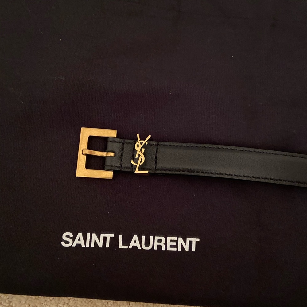 Saint Laurent YSL Cintura Leather Belt
